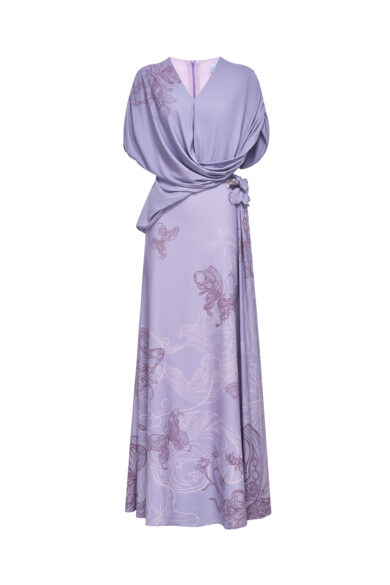 Amethyst Glow Fishtail Dress in Purple Ash